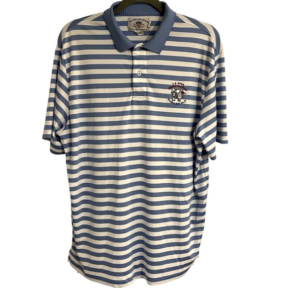 U.S. Open Collection Men’s Shirt Vintage 2014 Pinehurst Size Large Striped Polo - Picture 1 of 10